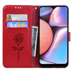 Custodia per telefono in pelle goffrata rosa, For Samsung Galaxy A02s