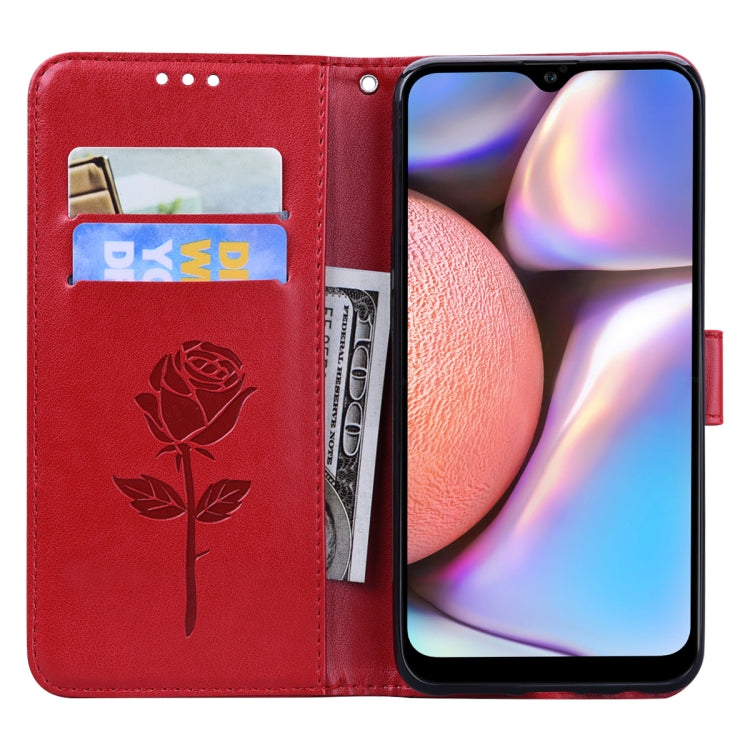 Custodia per telefono in pelle goffrata rosa, For Samsung Galaxy A02s