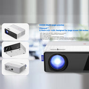 Proiettore digitale D5000 1920x1080P 420ANSI 6000Lumens LCD + LED HD,, Basic Version, Screen Mirroring, Android 9.0