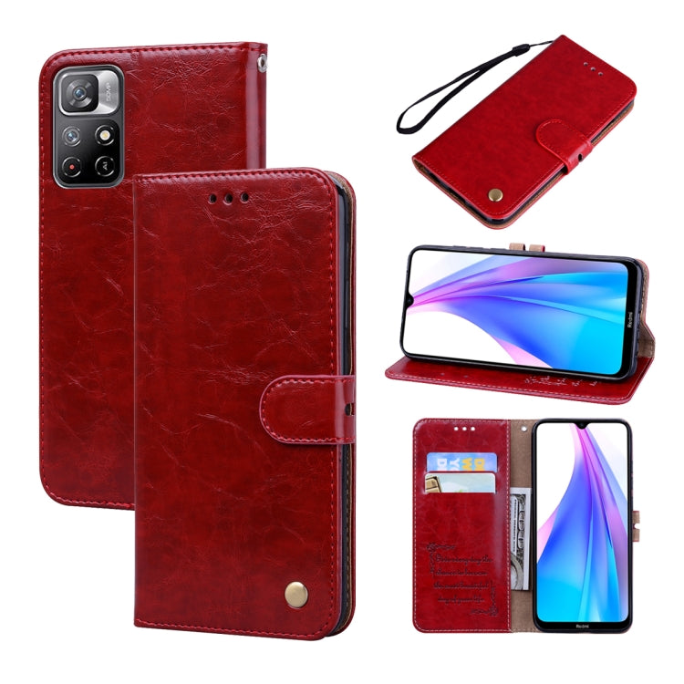 Custodia per telefono in pelle con texture in cera d'olio, For Xiaomi Redmi Note 11 Pro+ 5G