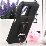 Cover per fotocamera scorrevole Design Custodia per telefono antiurto per PC + TPU con supporto per anello e slot per schede, For Samsung Galaxy A13 5G, For Samsung Galaxy S22 5G, For Samsung Galaxy S22+ 5G