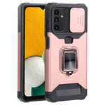 Cover per fotocamera scorrevole Design Custodia per telefono antiurto per PC + TPU con supporto per anello e slot per schede, For Samsung Galaxy A13 5G, For Samsung Galaxy S22 5G, For Samsung Galaxy S22+ 5G
