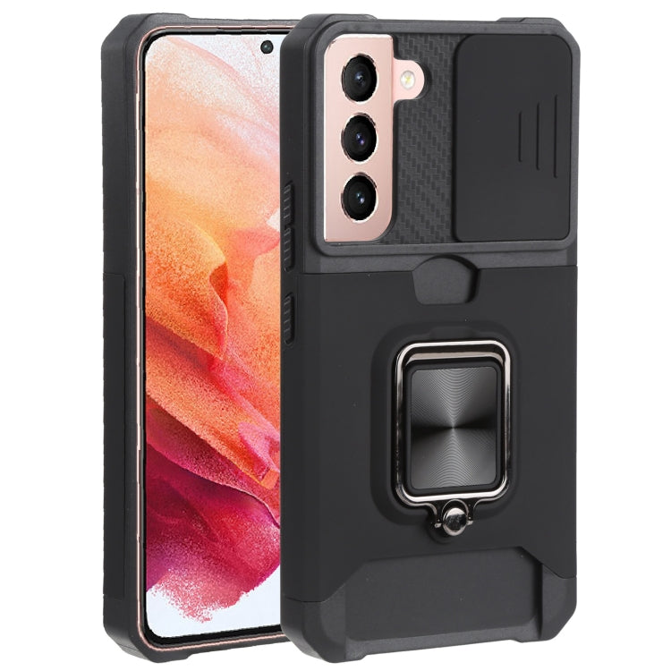 Cover per fotocamera scorrevole Design Custodia per telefono antiurto per PC + TPU con supporto per anello e slot per schede, For Samsung Galaxy A13 5G, For Samsung Galaxy S22 5G, For Samsung Galaxy S22+ 5G