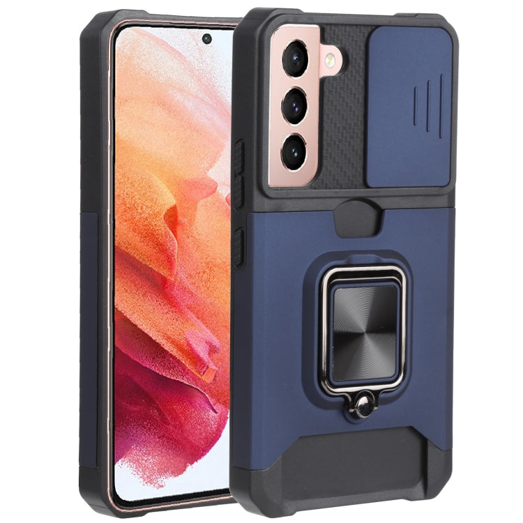Cover per fotocamera scorrevole Design Custodia per telefono antiurto per PC + TPU con supporto per anello e slot per schede, For Samsung Galaxy A13 5G, For Samsung Galaxy S22 5G, For Samsung Galaxy S22+ 5G