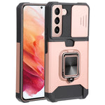 Cover per fotocamera scorrevole Design Custodia per telefono antiurto per PC + TPU con supporto per anello e slot per schede, For Samsung Galaxy A13 5G, For Samsung Galaxy S22 5G, For Samsung Galaxy S22+ 5G