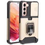 Cover per fotocamera scorrevole Design Custodia per telefono antiurto per PC + TPU con supporto per anello e slot per schede, For Samsung Galaxy A13 5G, For Samsung Galaxy S22 5G, For Samsung Galaxy S22+ 5G