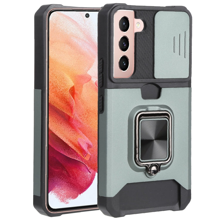 Cover per fotocamera scorrevole Design Custodia per telefono antiurto per PC + TPU con supporto per anello e slot per schede, For Samsung Galaxy A13 5G, For Samsung Galaxy S22 5G, For Samsung Galaxy S22+ 5G