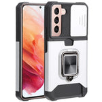 Cover per fotocamera scorrevole Design Custodia per telefono antiurto per PC + TPU con supporto per anello e slot per schede, For Samsung Galaxy A13 5G, For Samsung Galaxy S22 5G, For Samsung Galaxy S22+ 5G