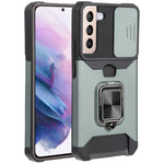 Cover per fotocamera scorrevole Design Custodia per telefono antiurto per PC + TPU con supporto per anello e slot per schede, For Samsung Galaxy A13 5G, For Samsung Galaxy S22 5G, For Samsung Galaxy S22+ 5G