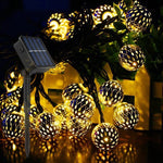 Ironwork Hollow Small Ball Outdoor LED Light String Garden Festival Decoration Light con telecomando, Waterproof Battery Box 40 LEDs, Waterproof Battery Box 50 LEDs