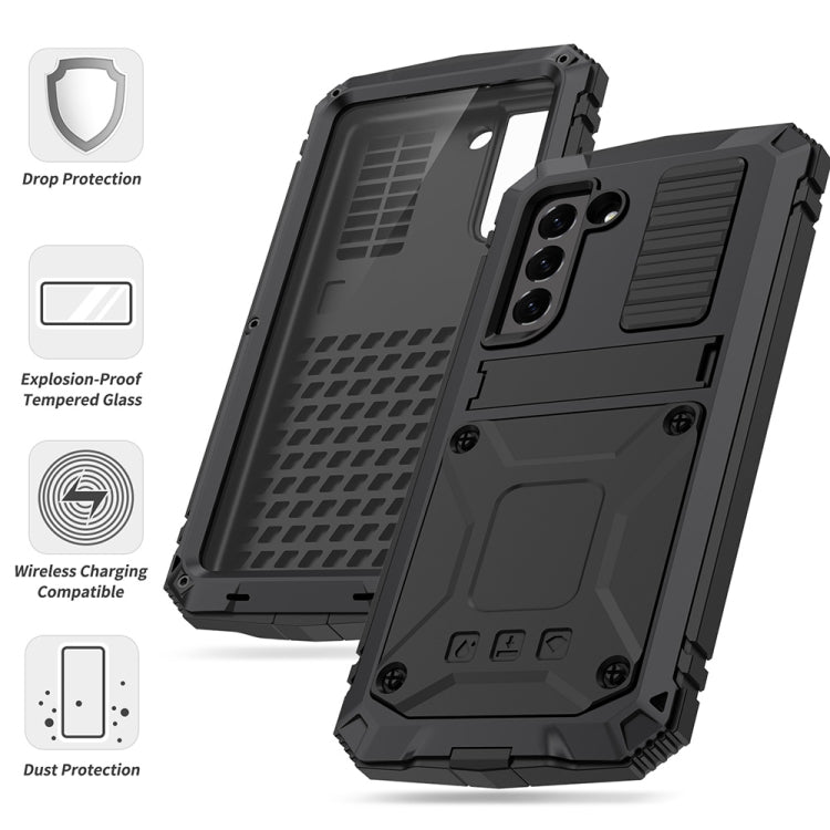 R-JUST Robusta custodia per telefono con supporto, For Samsung Galaxy S21 FE