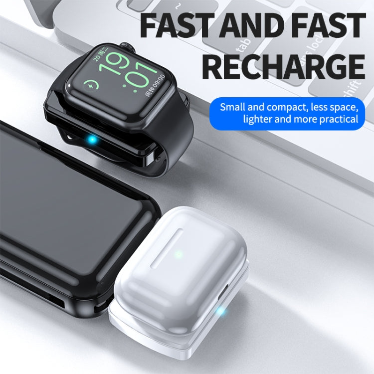 JJT-997 Interfaccia di tipo C Auricolare e orologio Caricabatterie wireless a doppia faccia per AirPods e iWatch