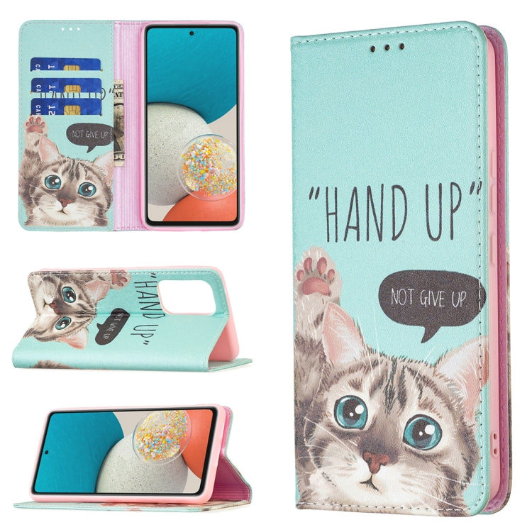 Custodia per telefono in pelle PU magnetica invisibile con motivo a disegno colorato, For Samsung Galaxy A53 5G