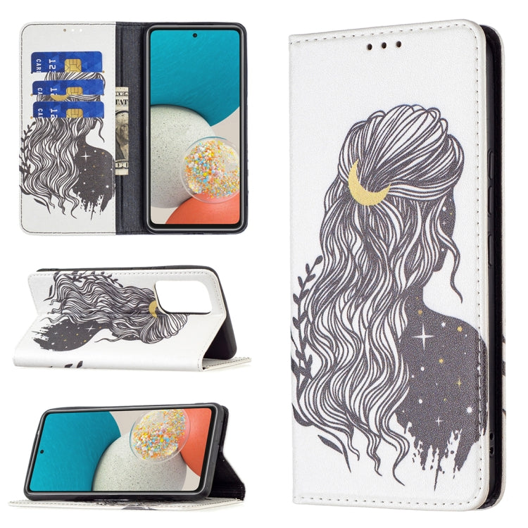 Custodia per telefono in pelle PU magnetica invisibile con motivo a disegno colorato, For Samsung Galaxy A53 5G