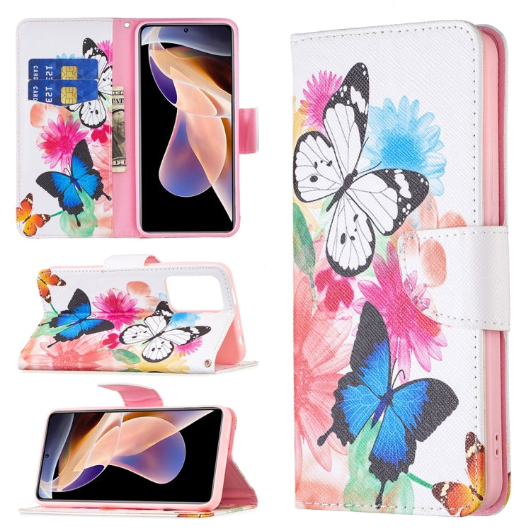 Custodia per telefono in pelle con motivo a disegno colorato, For Xiaomi Redmi Note 11T 5G / M4 Pro 5G, For Xiaomi Redmi Note 11 Pro / 11 Pro+, For Samsung Galaxy A53 5G