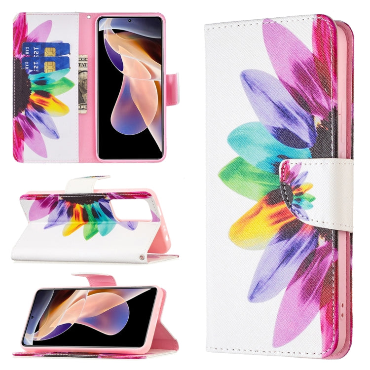 Custodia per telefono in pelle con motivo a disegno colorato, For Xiaomi Redmi Note 11T 5G / M4 Pro 5G, For Xiaomi Redmi Note 11 Pro / 11 Pro+, For Samsung Galaxy A53 5G