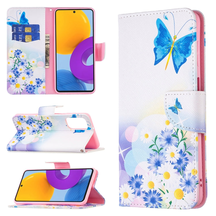 Custodia per telefono in pelle con motivo a disegno colorato, For Samsung Galaxy M52 5G