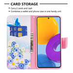 Custodia per telefono in pelle con motivo a disegno colorato, For Samsung Galaxy M52 5G