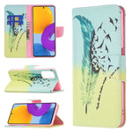 Custodia per telefono in pelle con motivo a disegno colorato, For Samsung Galaxy M52 5G