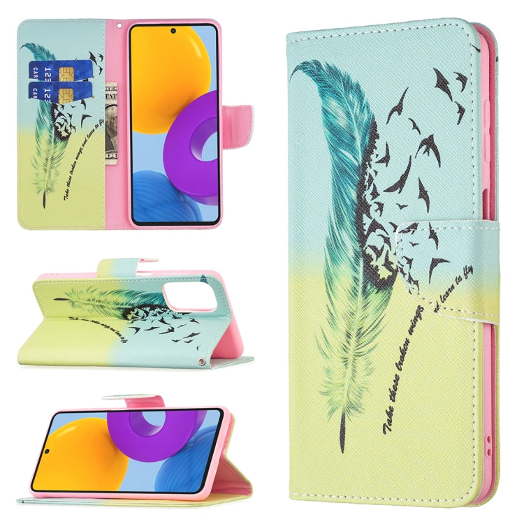 Custodia per telefono in pelle con motivo a disegno colorato, For Samsung Galaxy M52 5G