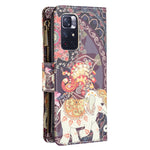 Custodia per telefono in pelle con cerniera con motivo a disegno colorato, For Xiaomi Redmi Note 11 5G, For Xiaomi Redmi Note 11 Pro / 11 Pro+, For Xiaomi Redmi Note 11  5G