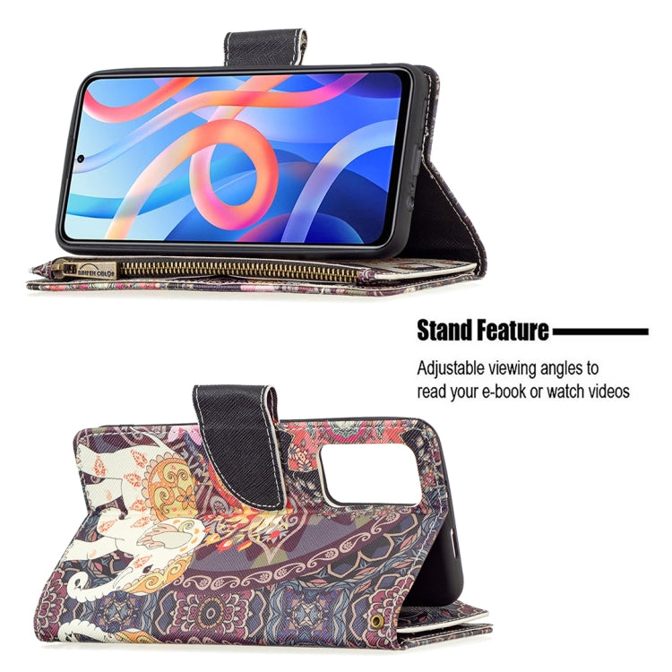 Custodia per telefono in pelle con cerniera con motivo a disegno colorato, For Xiaomi Redmi Note 11 5G, For Xiaomi Redmi Note 11 Pro / 11 Pro+, For Xiaomi Redmi Note 11  5G