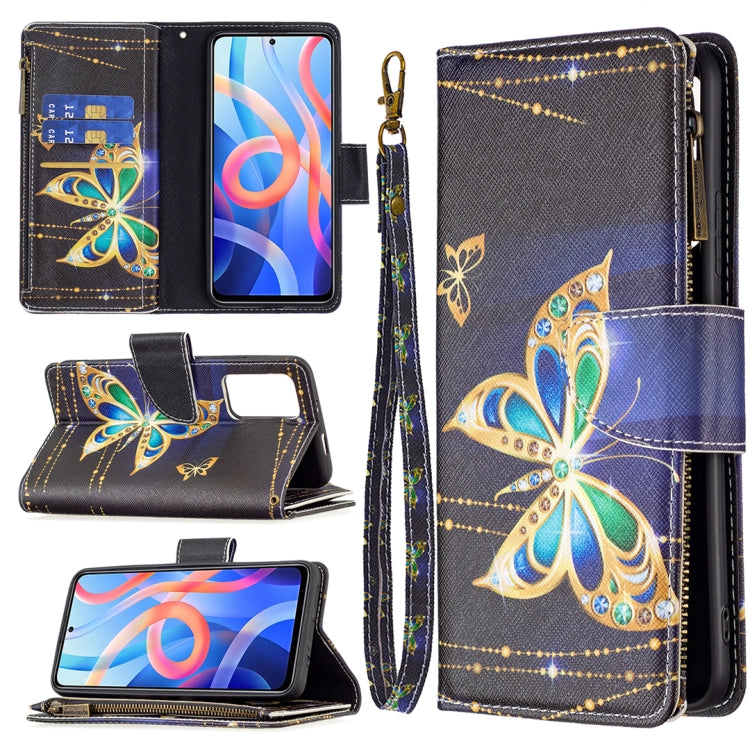 Custodia per telefono in pelle con cerniera con motivo a disegno colorato, For Xiaomi Redmi Note 11 5G, For Xiaomi Redmi Note 11 Pro / 11 Pro+, For Xiaomi Redmi Note 11  5G