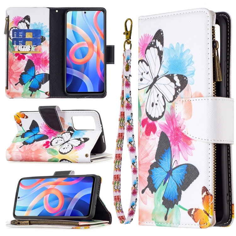 Custodia per telefono in pelle con cerniera con motivo a disegno colorato, For Xiaomi Redmi Note 11 5G, For Xiaomi Redmi Note 11 Pro / 11 Pro+, For Xiaomi Redmi Note 11  5G
