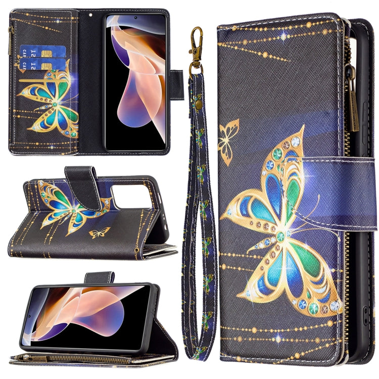 Custodia per telefono in pelle con cerniera con motivo a disegno colorato, For Xiaomi Redmi Note 11 5G, For Xiaomi Redmi Note 11 Pro / 11 Pro+, For Xiaomi Redmi Note 11  5G
