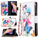 Custodia per telefono in pelle con cerniera con motivo a disegno colorato, For Xiaomi Redmi Note 11 5G, For Xiaomi Redmi Note 11 Pro / 11 Pro+, For Xiaomi Redmi Note 11  5G
