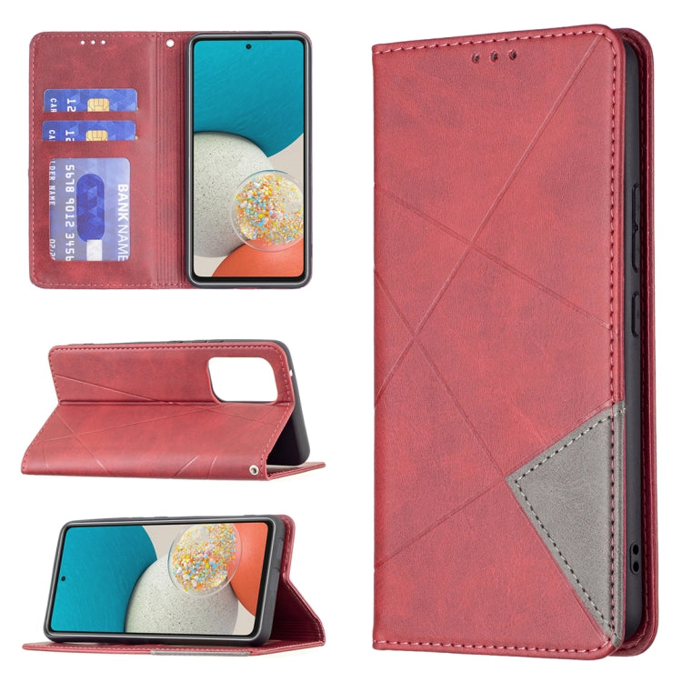 Custodia per telefono in pelle magnetica invisibile prismatica, For Samsung Galaxy A53 5G