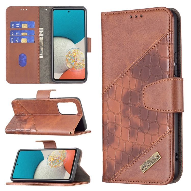 Custodia per telefono in pelle PU con texture coccodrillo abbinata, For Samsung Galaxy A53 5G
