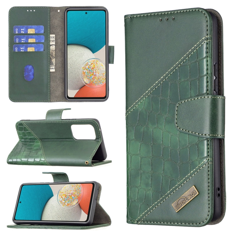 Custodia per telefono in pelle PU con texture coccodrillo abbinata, For Samsung Galaxy A53 5G