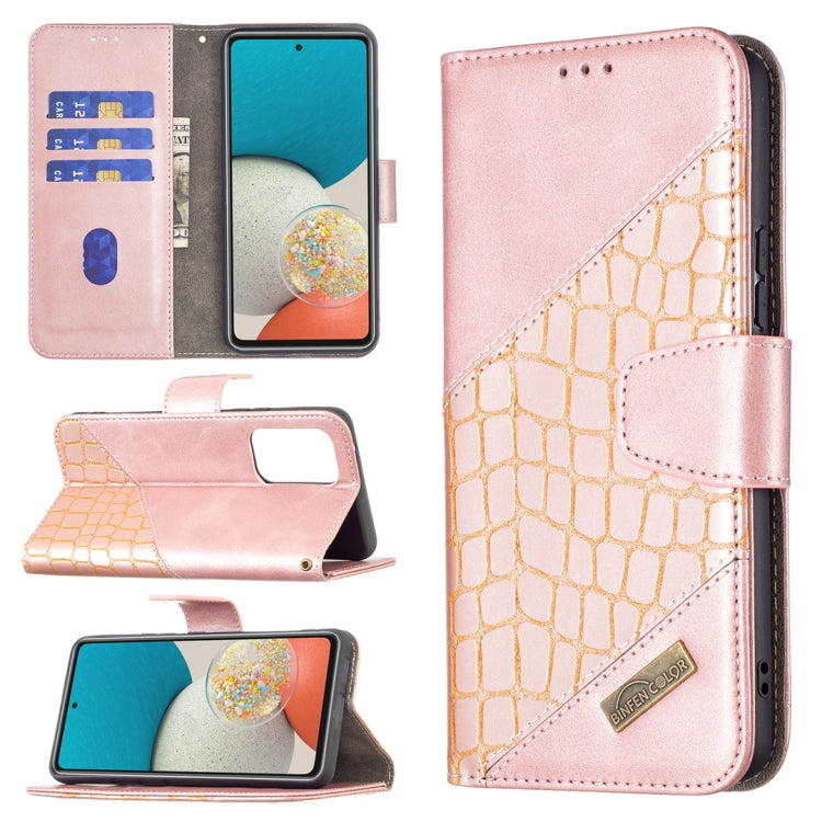 Custodia per telefono in pelle PU con texture coccodrillo abbinata, For Samsung Galaxy A53 5G