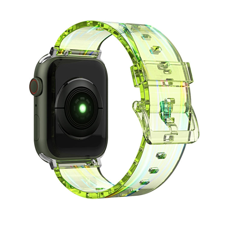 Cinturino in silicone trasparente colorato per Apple Watch Series, 7 45mm / 6 & SE & 5 & 4 44mm / 3 & 2 & 1 42mm, 7 41mm / 6 & SE & 5 & 4 40mm / 3 & 2 & 1 38mm