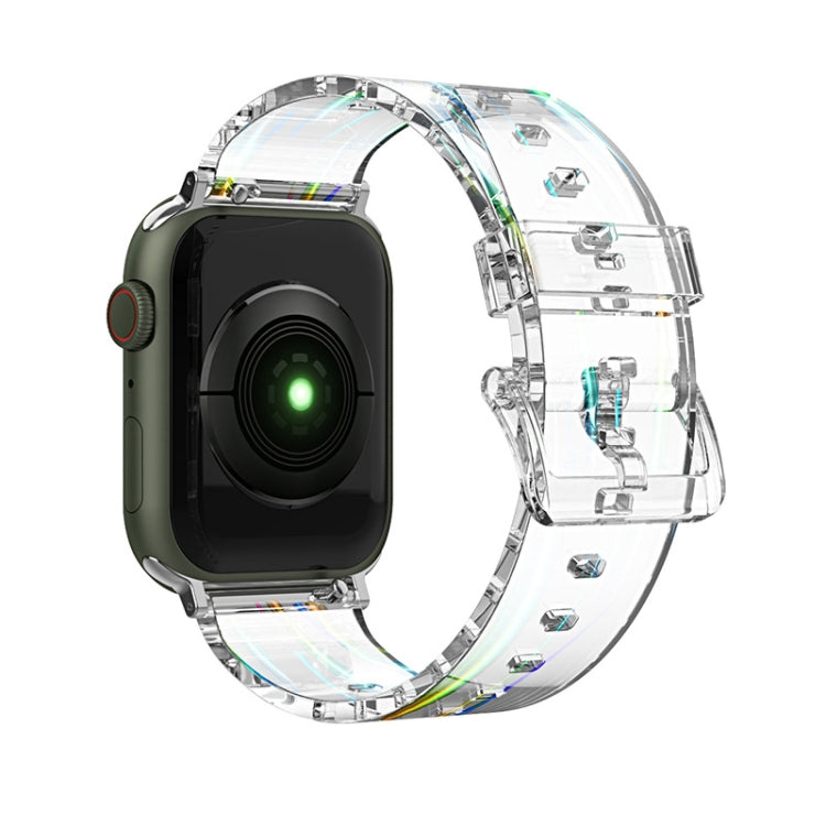 Cinturino in silicone trasparente colorato per Apple Watch Series, 7 45mm / 6 & SE & 5 & 4 44mm / 3 & 2 & 1 42mm, 7 41mm / 6 & SE & 5 & 4 40mm / 3 & 2 & 1 38mm