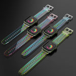 Cinturino in silicone trasparente colorato per Apple Watch Series, 7 45mm / 6 & SE & 5 & 4 44mm / 3 & 2 & 1 42mm, 7 41mm / 6 & SE & 5 & 4 40mm / 3 & 2 & 1 38mm