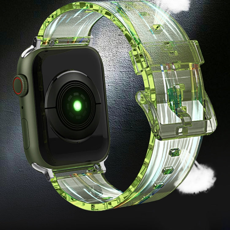 Cinturino in silicone trasparente colorato per Apple Watch Series, 7 45mm / 6 & SE & 5 & 4 44mm / 3 & 2 & 1 42mm, 7 41mm / 6 & SE & 5 & 4 40mm / 3 & 2 & 1 38mm