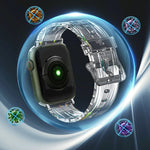 Cinturino in silicone trasparente colorato per Apple Watch Series, 7 45mm / 6 & SE & 5 & 4 44mm / 3 & 2 & 1 42mm, 7 41mm / 6 & SE & 5 & 4 40mm / 3 & 2 & 1 38mm