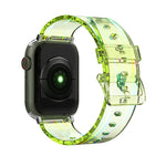 Cinturino in silicone trasparente colorato per Apple Watch Series, 7 45mm / 6 & SE & 5 & 4 44mm / 3 & 2 & 1 42mm, 7 41mm / 6 & SE & 5 & 4 40mm / 3 & 2 & 1 38mm