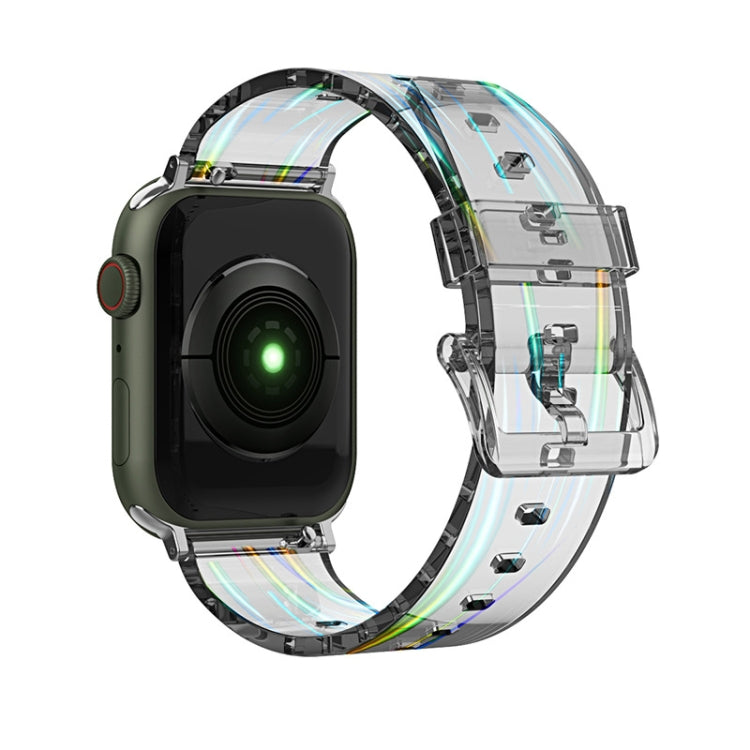 Cinturino in silicone trasparente colorato per Apple Watch Series, 7 45mm / 6 & SE & 5 & 4 44mm / 3 & 2 & 1 42mm, 7 41mm / 6 & SE & 5 & 4 40mm / 3 & 2 & 1 38mm