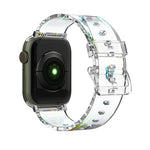 Cinturino in silicone trasparente colorato per Apple Watch Series, 7 45mm / 6 & SE & 5 & 4 44mm / 3 & 2 & 1 42mm, 7 41mm / 6 & SE & 5 & 4 40mm / 3 & 2 & 1 38mm