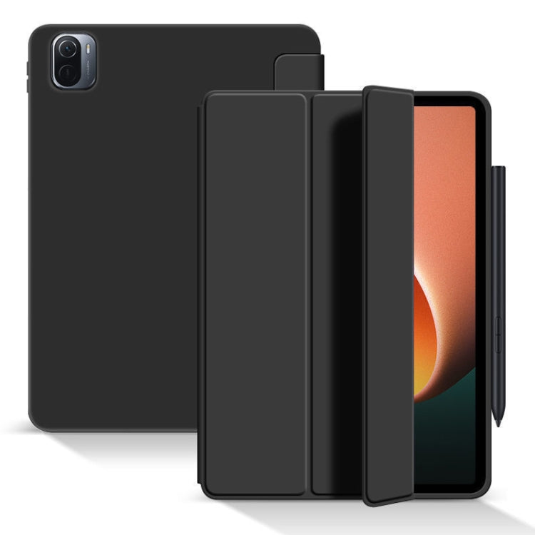 Custodia per tablet in pelle a nido d'ape opaca Skin Feel con staffa ripiegabile in tre parti, For Xiaomi Pad 5 / Pad 5 Pro