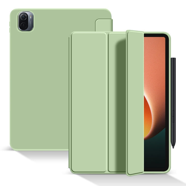 Custodia per tablet in pelle a nido d'ape opaca Skin Feel con staffa ripiegabile in tre parti, For Xiaomi Pad 5 / Pad 5 Pro