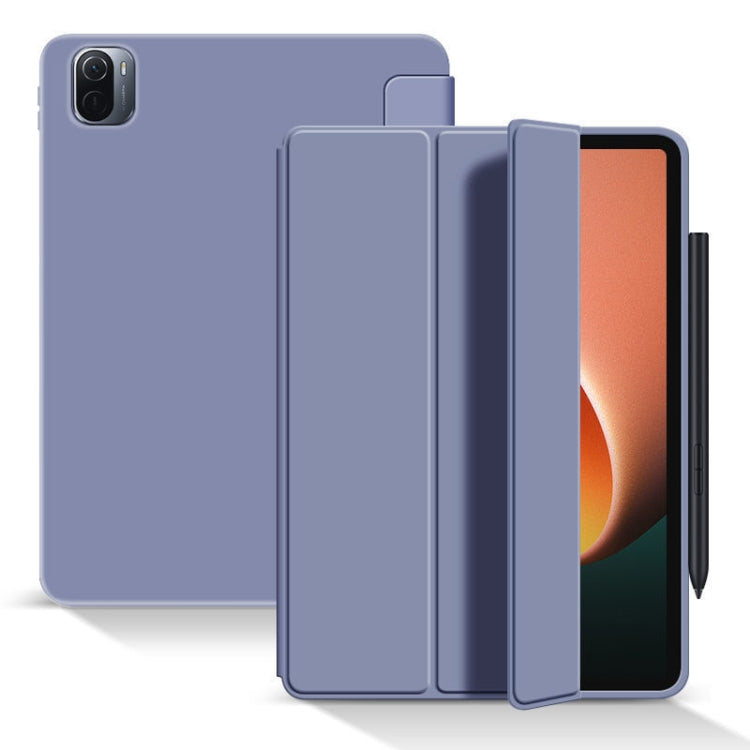 Custodia per tablet in pelle a nido d'ape opaca Skin Feel con staffa ripiegabile in tre parti, For Xiaomi Pad 5 / Pad 5 Pro