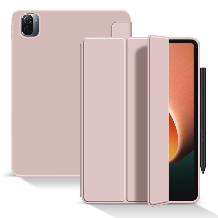 Custodia per tablet in pelle a nido d'ape opaca Skin Feel con staffa ripiegabile in tre parti, For Xiaomi Pad 5 / Pad 5 Pro