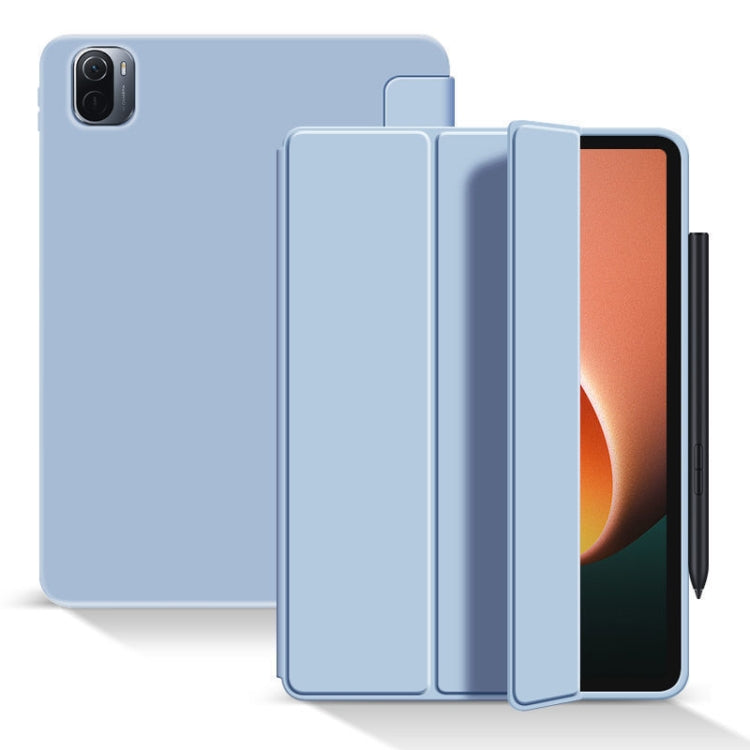 Custodia per tablet in pelle a nido d'ape opaca Skin Feel con staffa ripiegabile in tre parti, For Xiaomi Pad 5 / Pad 5 Pro