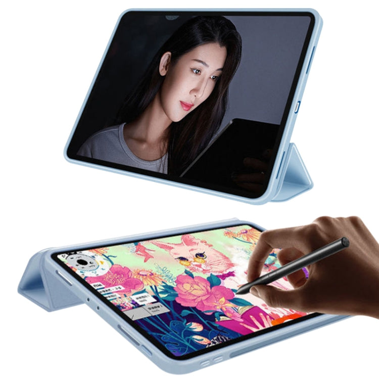 Custodia per tablet in pelle a nido d'ape opaca Skin Feel con staffa ripiegabile in tre parti, For Xiaomi Pad 5 / Pad 5 Pro
