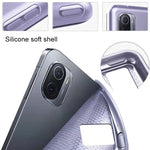 Custodia per tablet in pelle a nido d'ape opaca Skin Feel con staffa ripiegabile in tre parti, For Xiaomi Pad 5 / Pad 5 Pro
