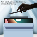 Custodia per tablet in pelle a nido d'ape opaca Skin Feel con staffa ripiegabile in tre parti, For Xiaomi Pad 5 / Pad 5 Pro